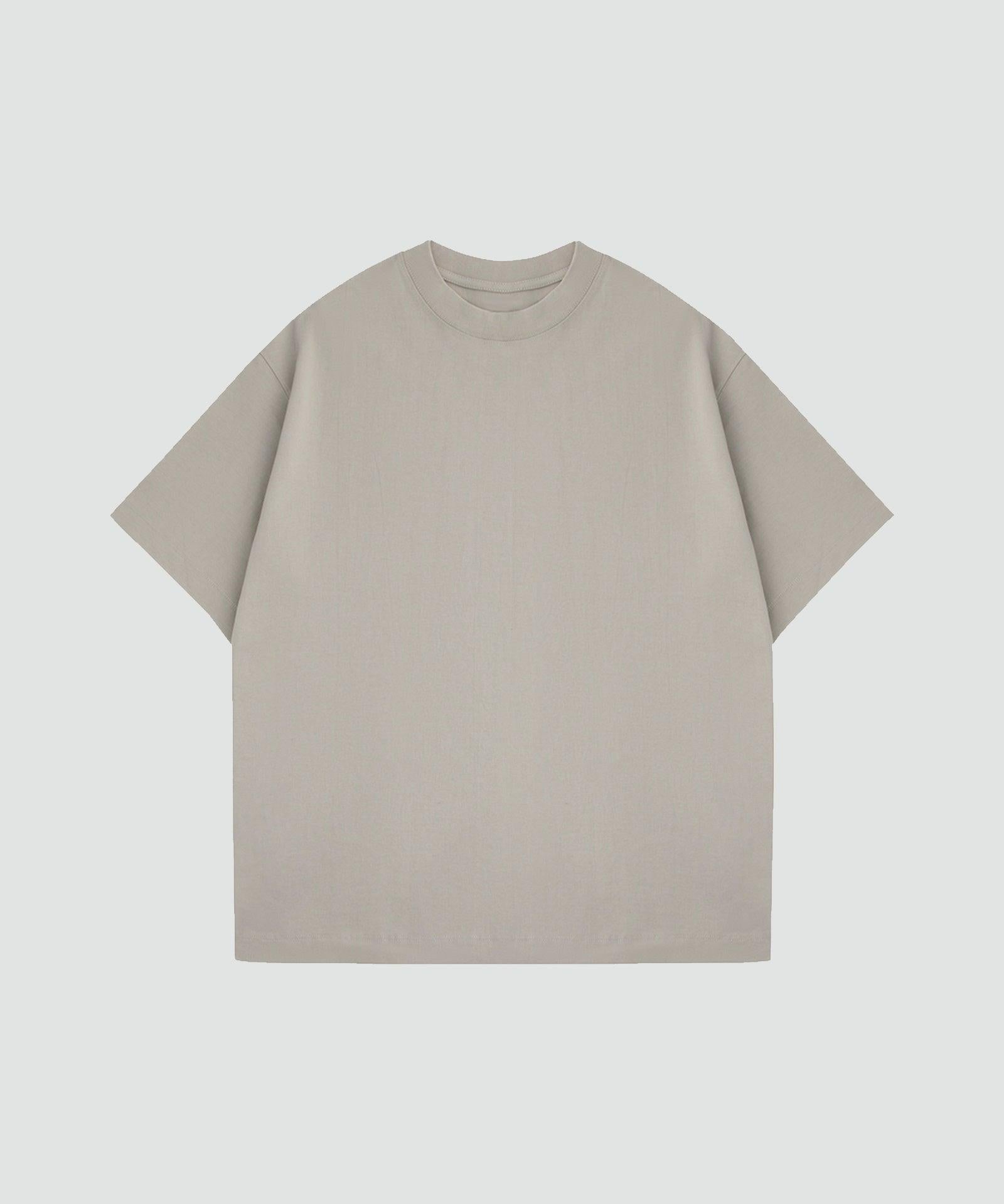 Stone Beige Oversize Tee - Fountain Zero