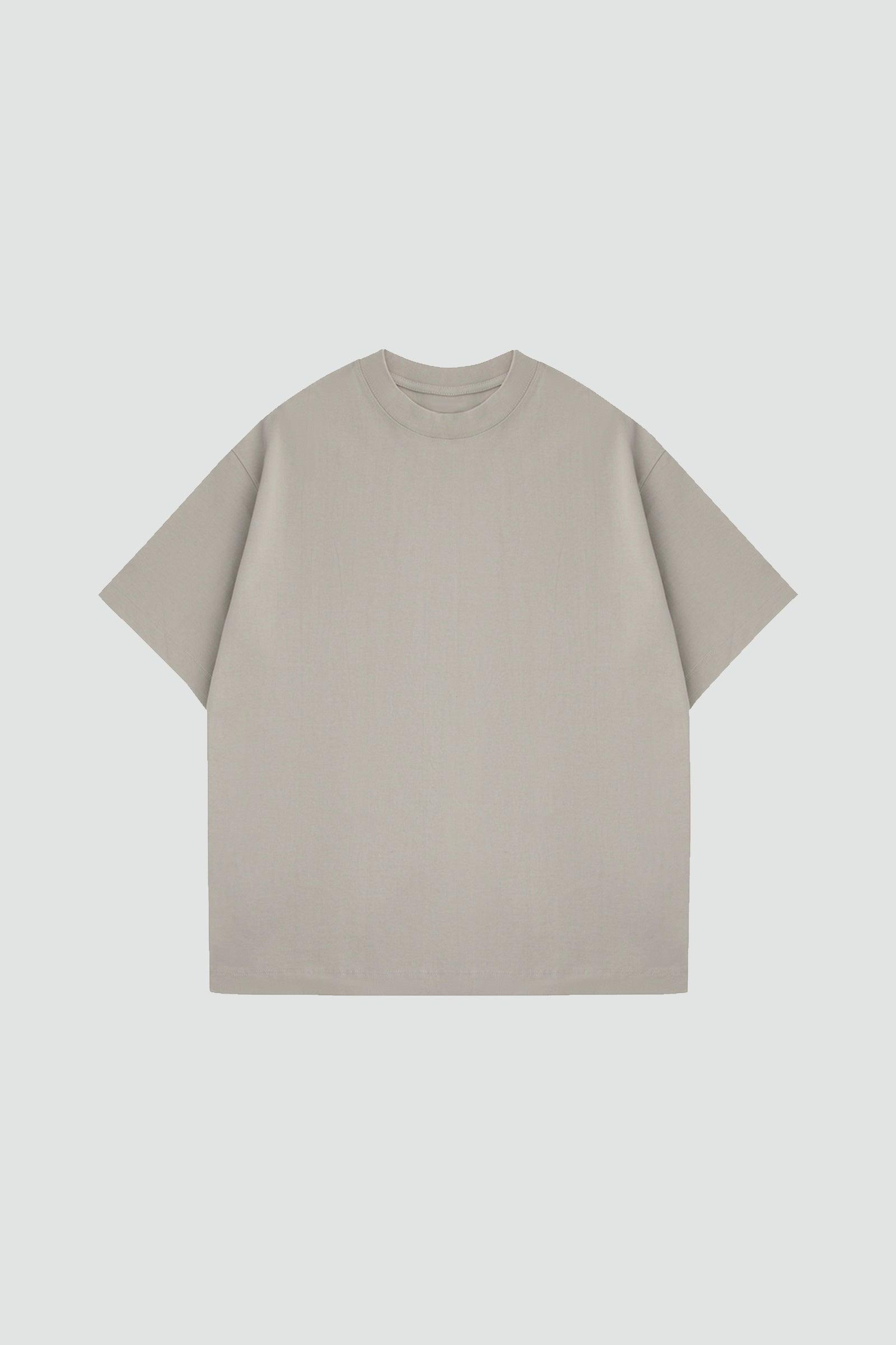 Stone Beige Oversize Tee - Fountain Zero