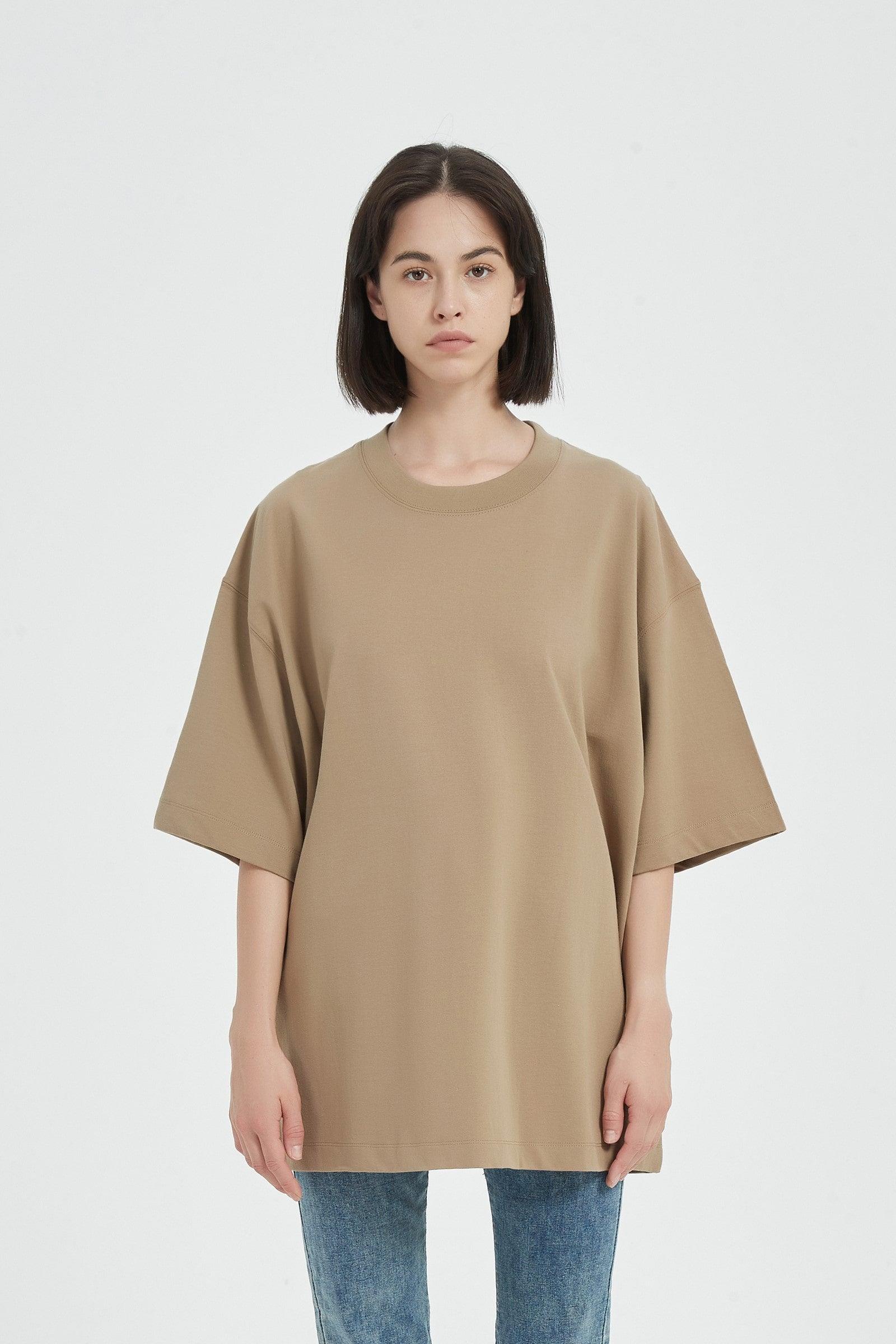 Coffee Brown Oversize Tee - Fountain Zero