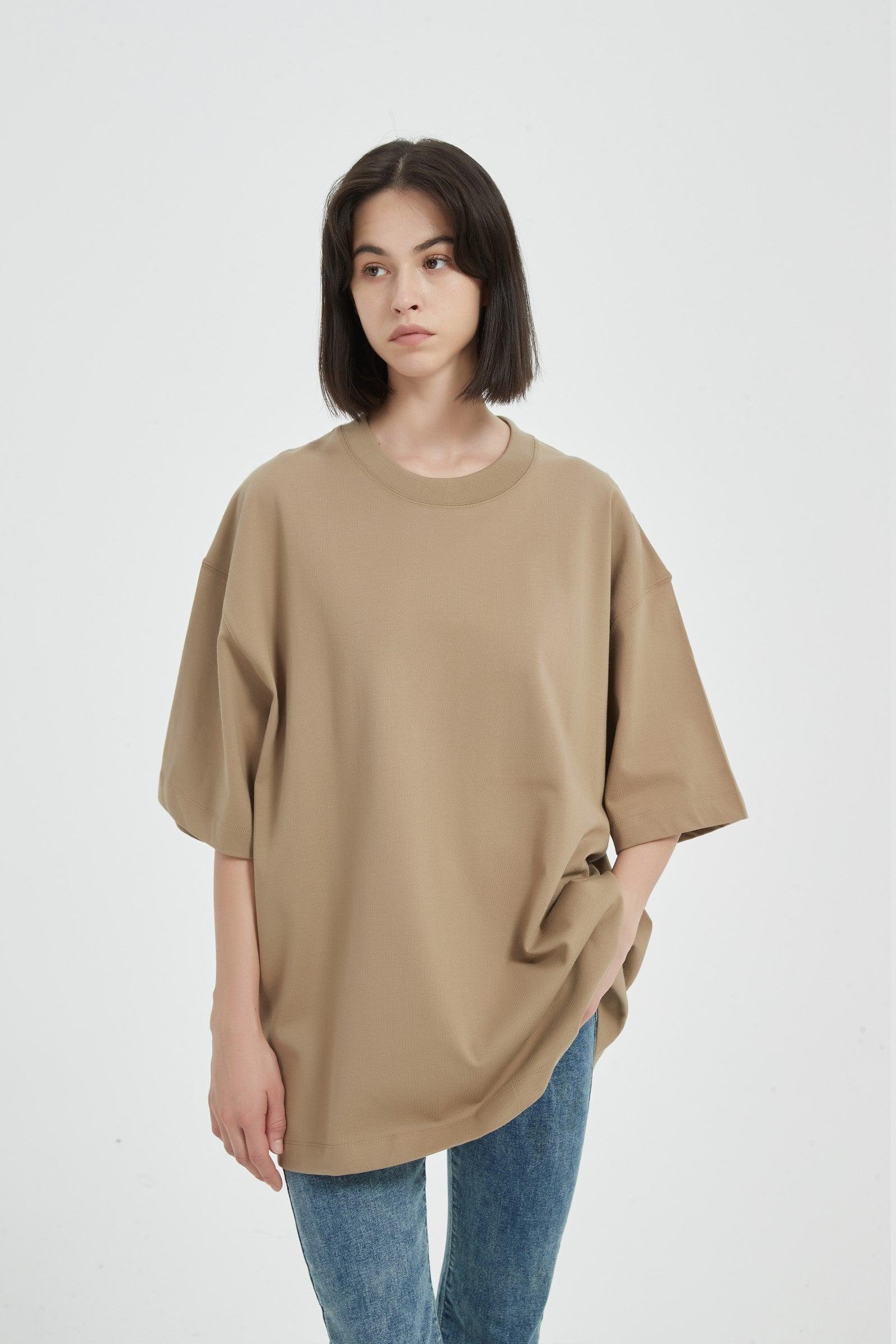 Coffee Brown Oversize Tee - Fountain Zero